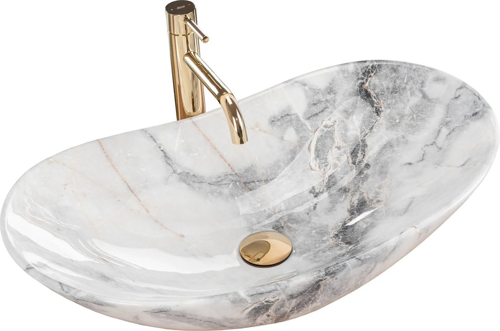 Rea Royal 60 mosdó, 62 x 36 cm, gránit kő utánzat, REA-U8596