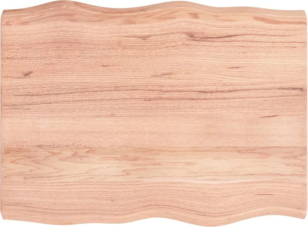 vidaXL világosbarna asztallap 80x60x(2-6) cm kezelt tömör élőszegélyes