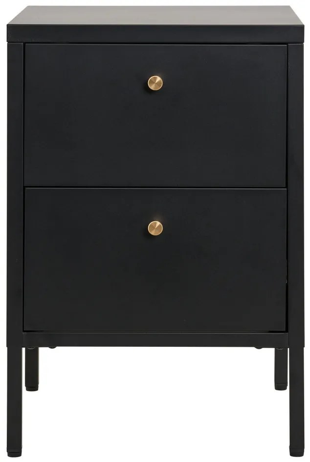 Dalby fiókos szekrény, 2 fiók, acél, fekete 40x40x59,5 cm