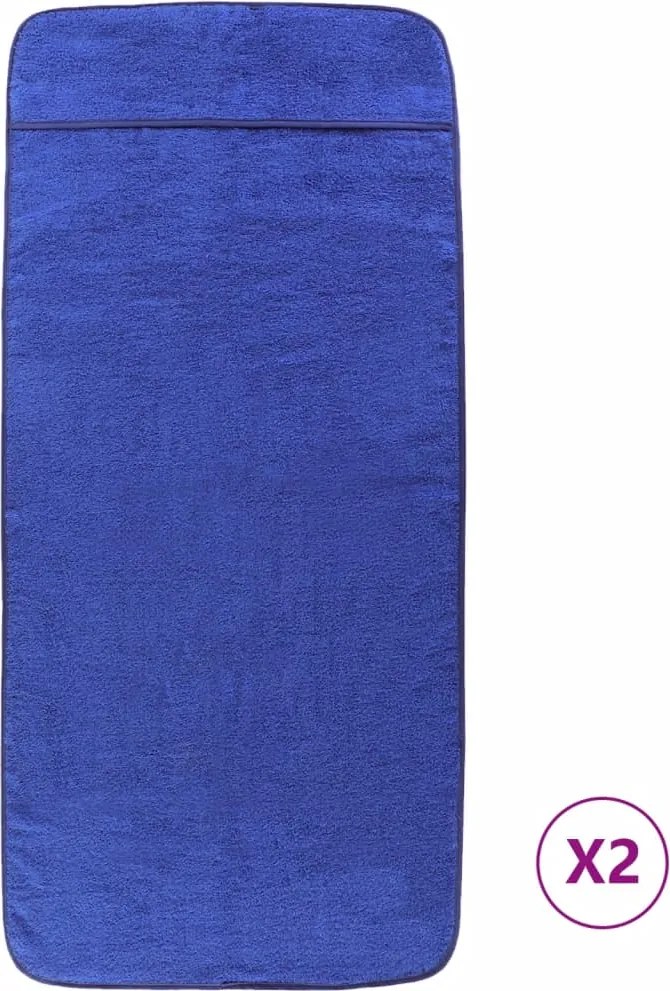 vidaXL 2 db királykék 400 GSM szövet strandtörölköző 75 x 200 cm