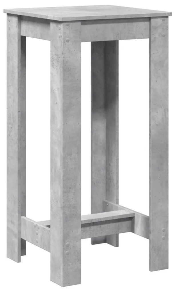 betonszürke szerelt fa bárasztal 51 x 50 x 103,5 cm