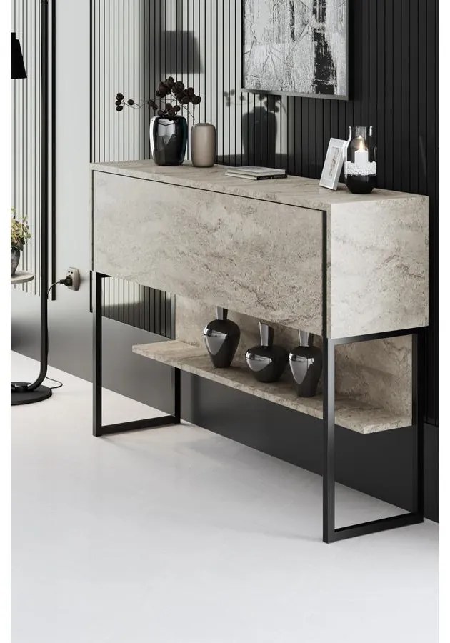 Komód Luxe - Travertine, Black