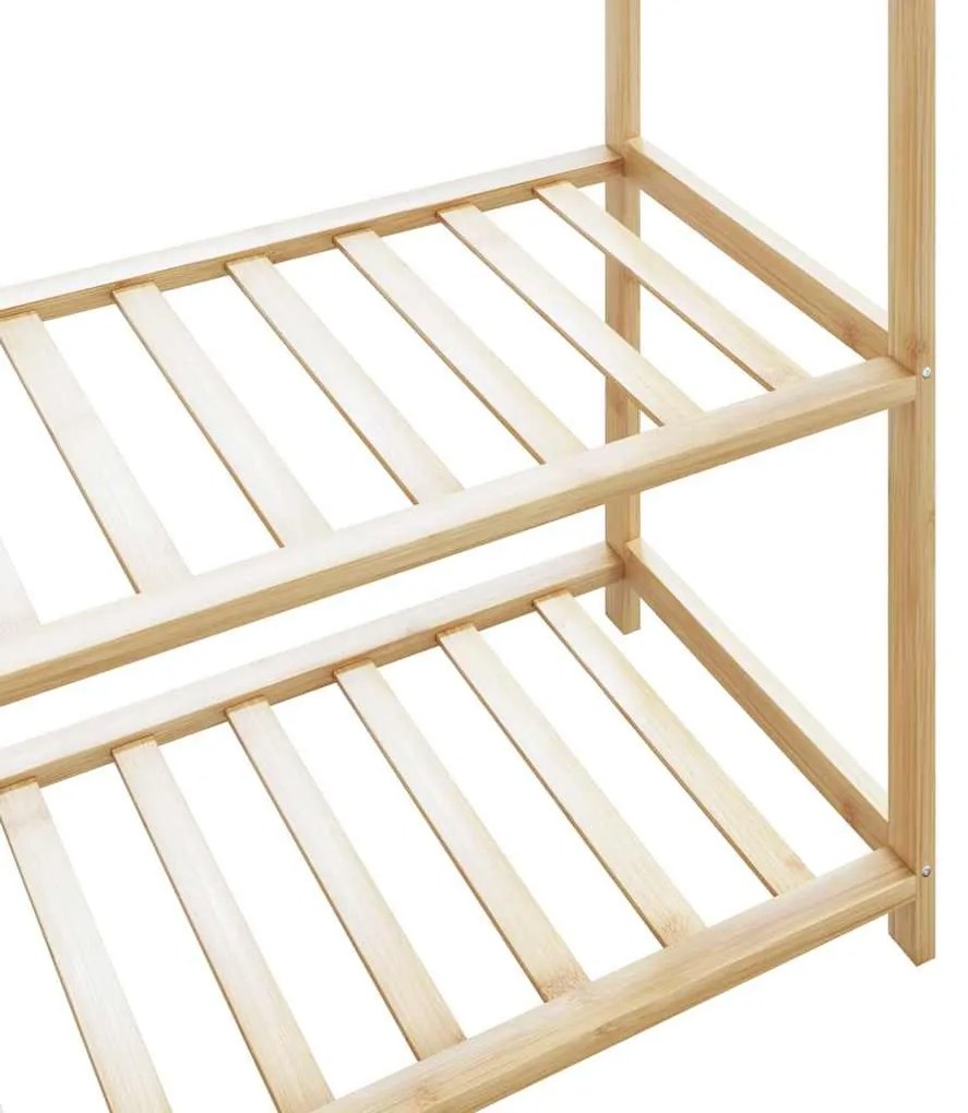 bambusz ruhaállvány polcokkal 80x40x175 cm