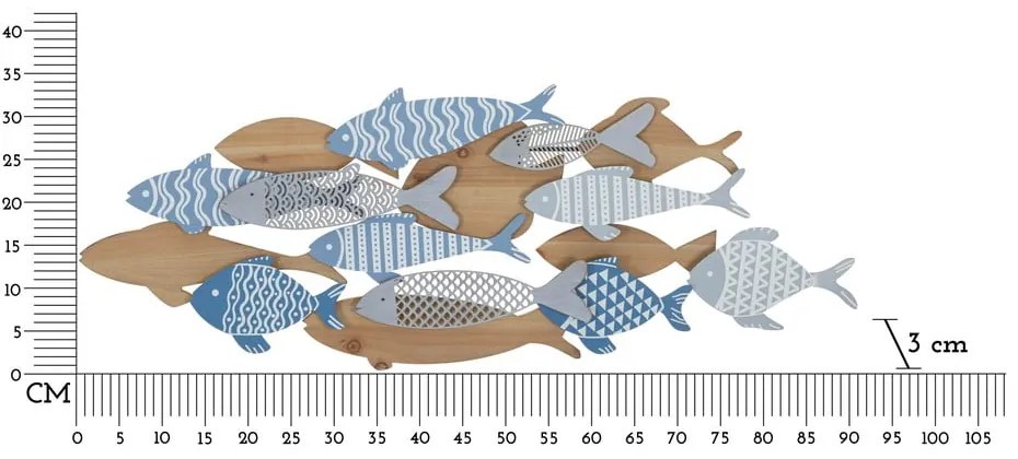 Fém fali dekoráció 91x33,5 cm Fish – Mauro Ferretti