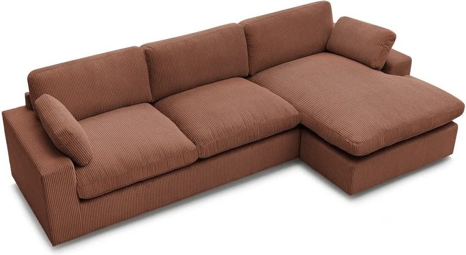 Narancssárga kordbársony sarokkanapé Belair – Bobochic Paris