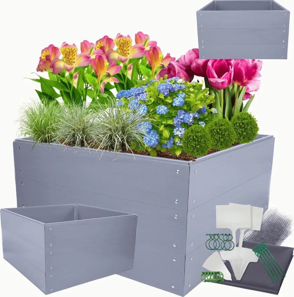 Magasított műanyag ágyás zöldséges láda Pvc 60x120x11