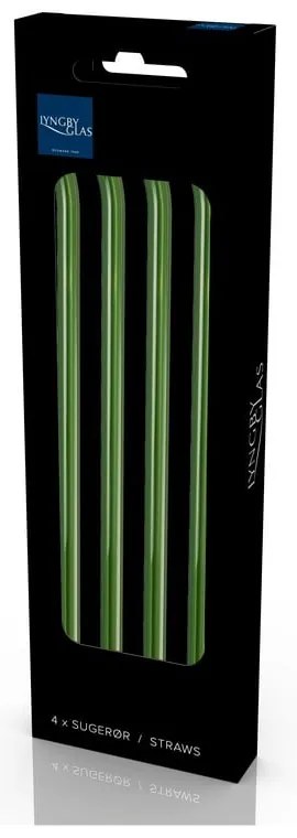 Üveg szívószál készlet tisztítókefével, 4 db-os – Lyngby Glas