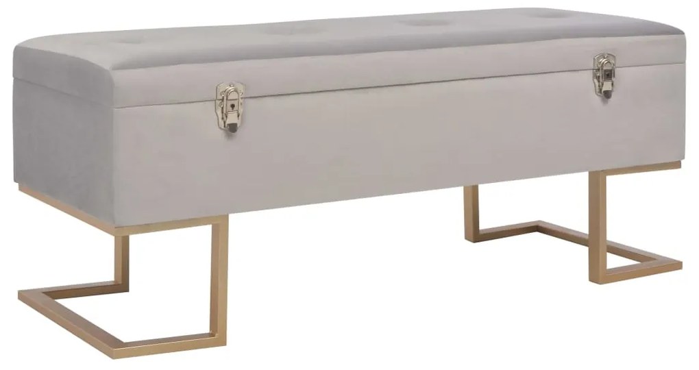 vidaXL szürke bársonypad tárolórekesszel 105 cm