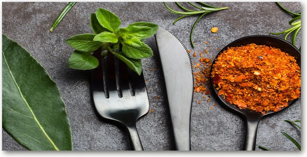 Lacobel Panel Evőeszközök és fűszerek 140x70 cm Ragasztó