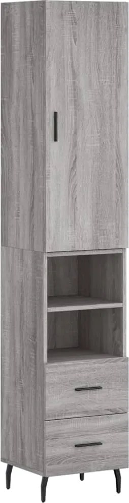 vidaXL szürke sonoma szerelt fa magasszekrény 34,5 x 34 x 180 cm