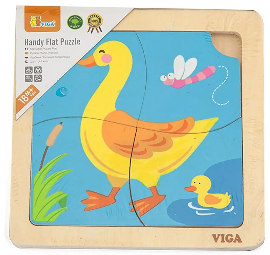 Fa képes kirakó puzzle Viga 4 db kacsa