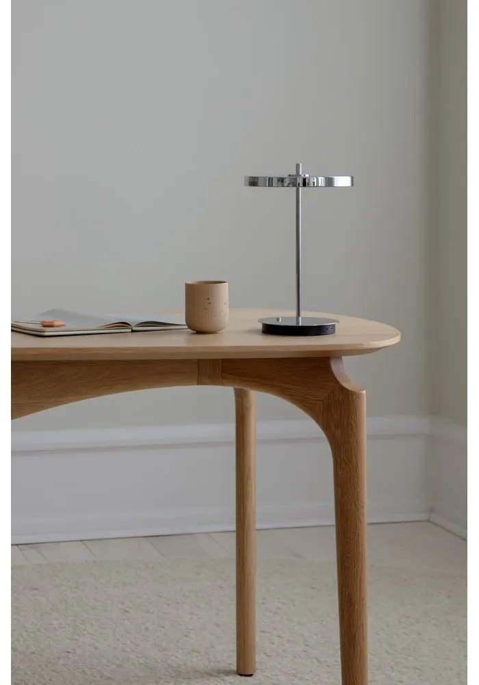 Ezüstszínű LED dimmelhető asztali lámpa fém búrával (magasság 31 cm) Asteria Move – UMAGE