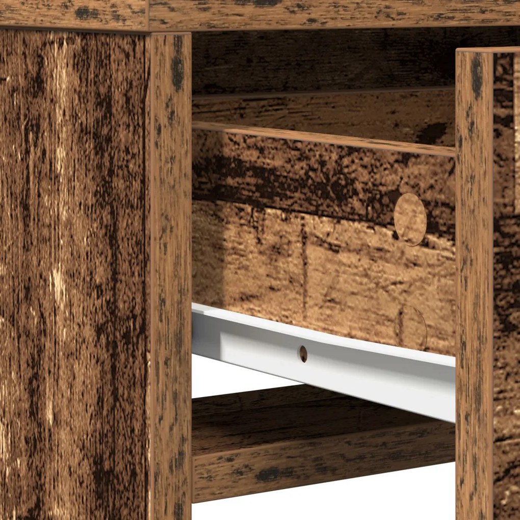 Sminktükör fiókkal polcokkal Öreg fa 50 x 41 x 135 cm Faanyag