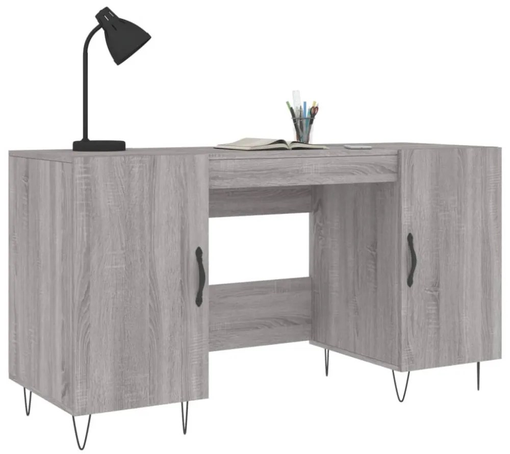 vidaXL szürke sonoma színű szerelt fa íróasztal 140x50x75 cm