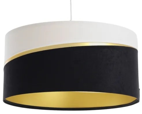 Csillár zsinóron SWING 1xE27/60W/230V fekete/fehér/arany