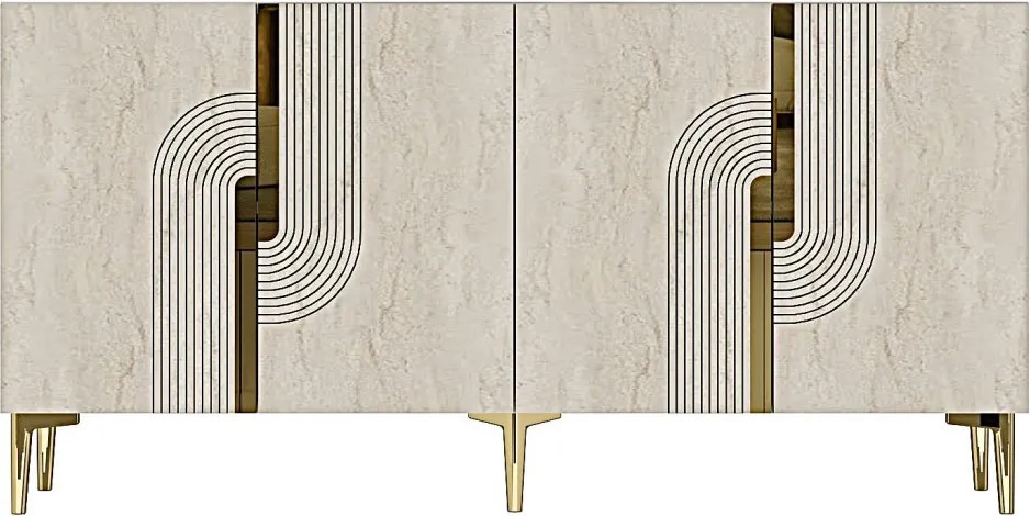 Meyra 150 - White, Travertine, Gold