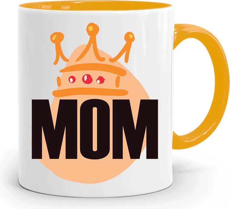 Sárga Bögre Ajándék Anyukáknak Mom nyomott mintával
