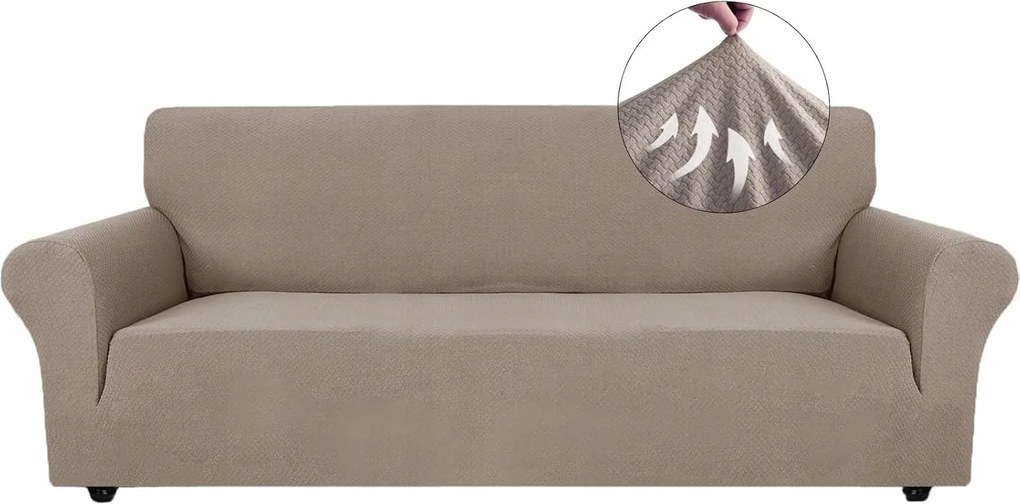 Jacquard elasztikus kanapé huzat 2 személyes kanapéhoz Bézs Khaki