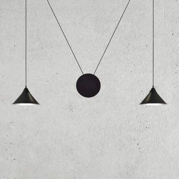 Csillár zsinóron ABRAMO 2xE27/15W/230V fekete