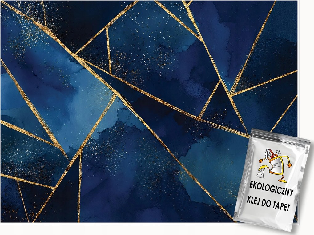 Fotótapéta Márvány Kék Arany Hálószoba Nappali Tapéta Flizelina 300x210