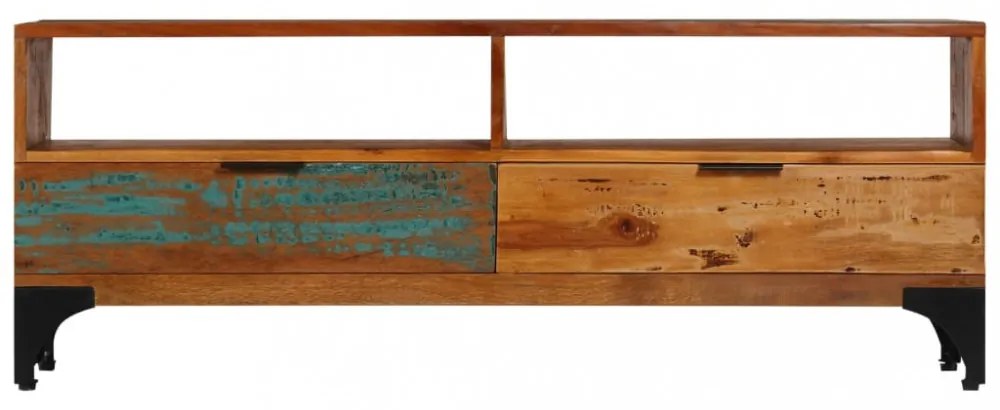 tömör újrahasznosított fa TV-szekrény 118 x 35 x 45 cm