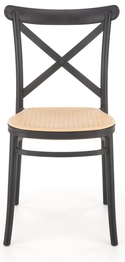 Nikola étkezőszék, rattan / fekete