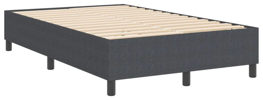 Boxspring Ágy Sötétszürke Kis dupla Corduroy Anyag