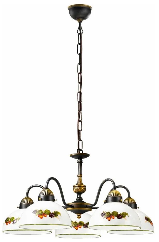 Kolarz 731.85.121 - Csillár láncon NONNA 5xE27/75W/230V szőlők/eprek