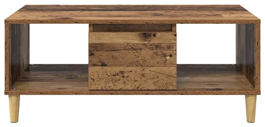 vidaXL Dohányzóasztal fiókkal Öreg fa 90 x 50 x 26.5 cm Faanyag