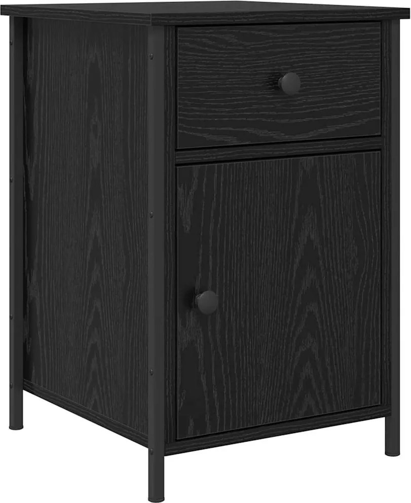 vidaXL Éjjeliszekrény fiókkal Fekete tölgy 40 x 42 x 60 cm Faanyag