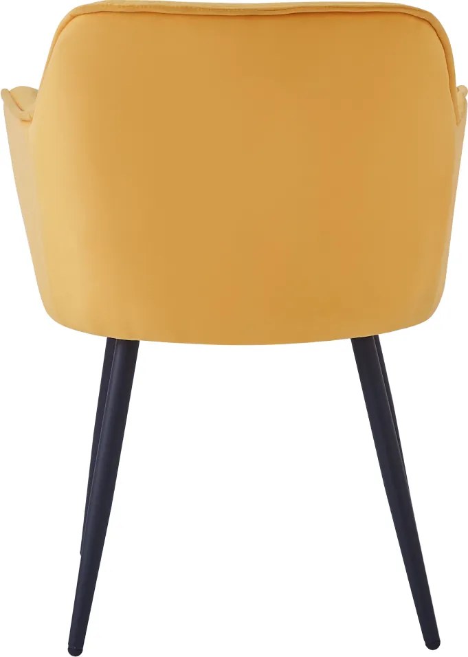 Dizájnos fotel, sárga Velvet szövet, FEDRIS NEW