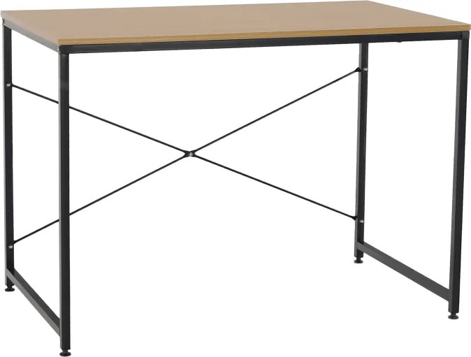 Íróasztal tölgy/fekete, 100x60 cm, MELLORA