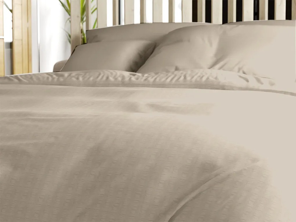 Pamut ágynemű krepp hatással LUXERA szürkésbarna szállodai zseb II. osztály Ágyneműhuzat mérete: 70 x 90 cm | 140 x 200 cm