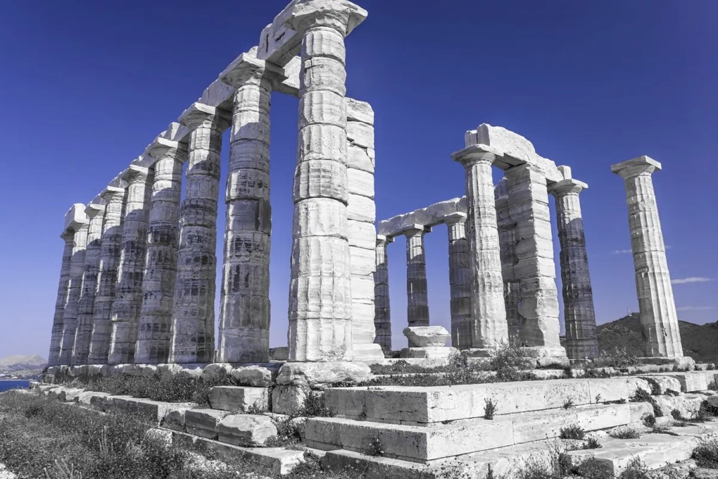 Poszter 45x30cm Poszeidón templomának régi oszlopai, Assaf Frank