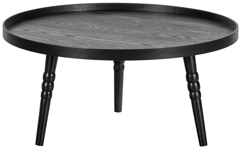 Ponto fekete dohányzóasztal, ø 75 cm - WOOOD