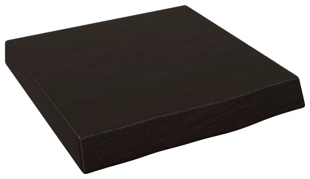 sötétbarna kezelt tömör tölgyfa fali polc 40x40x(2-6) cm