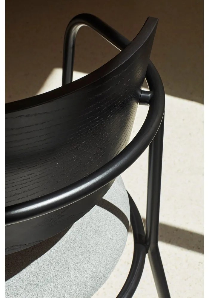 Fekete-szürke fotel kőrisfa dekorral Eclipse - Teulat