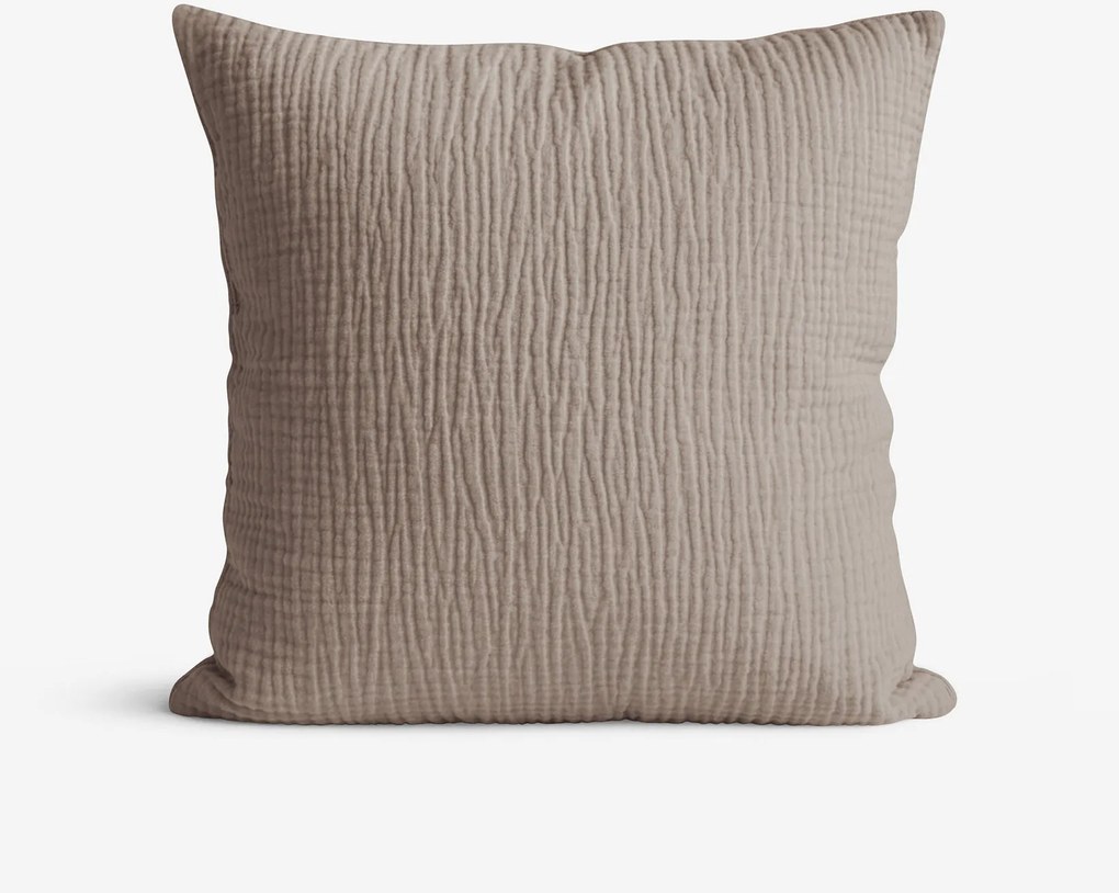 Goldea muszlin párnahuzat - kávébarna 50 x 70 cm