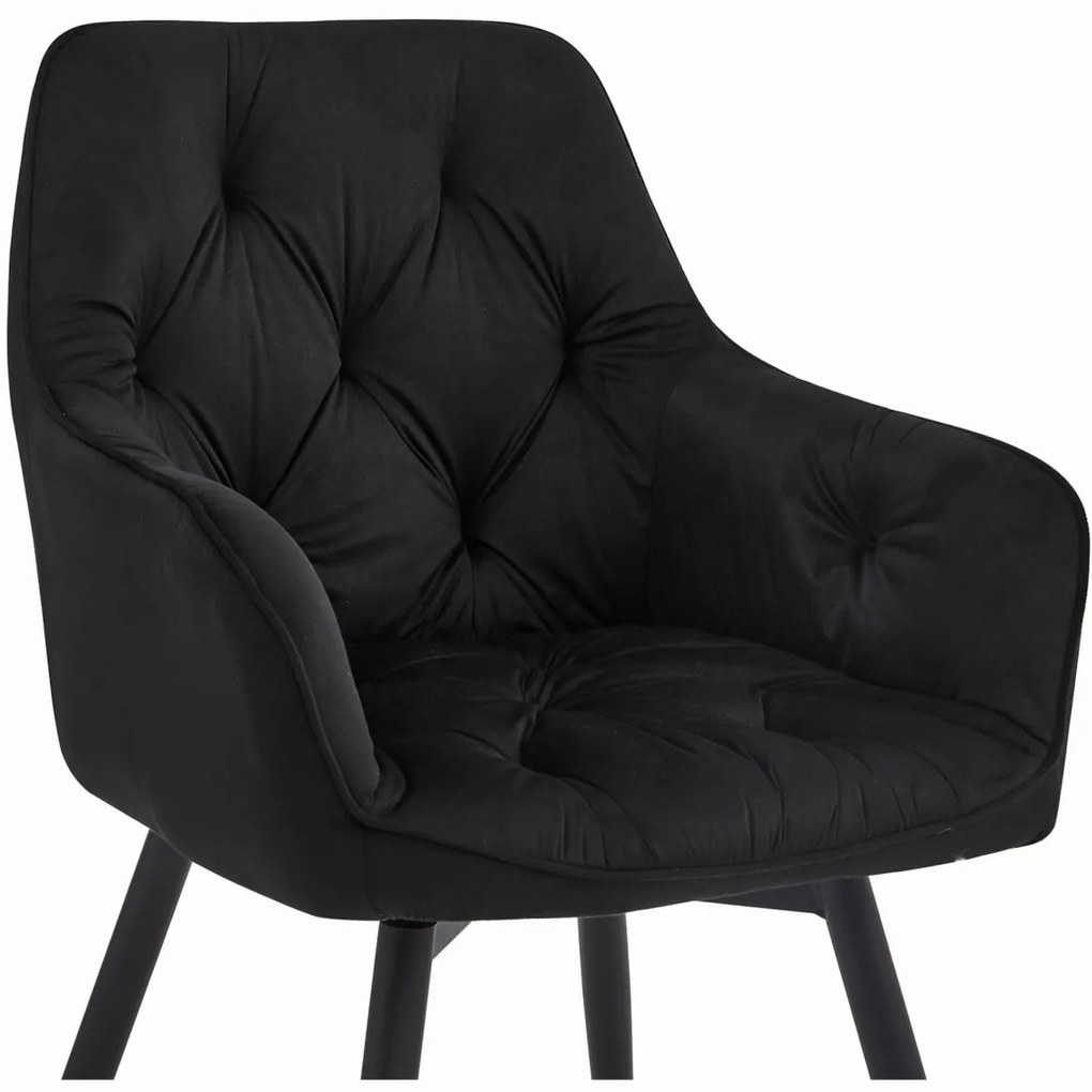 JORK360 VELVET fekete forgó étkezőszék