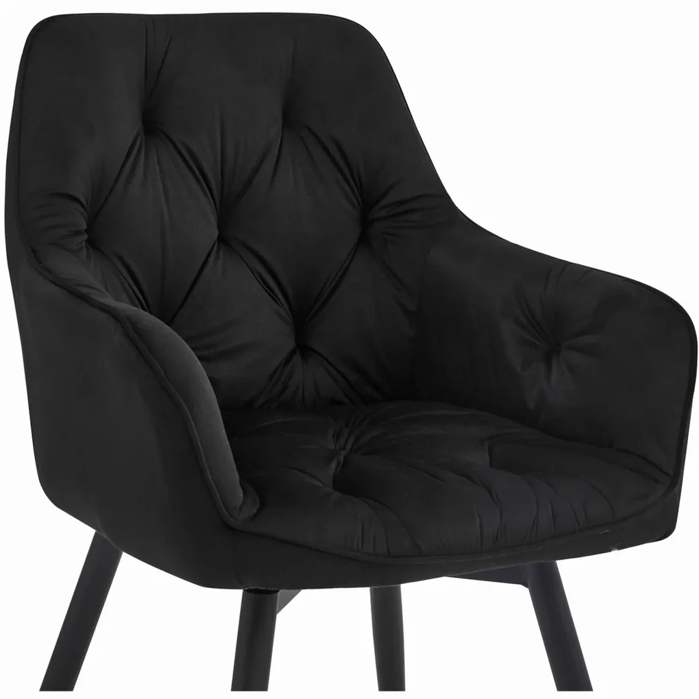 JORK360 VELVET fekete forgó étkezőszék