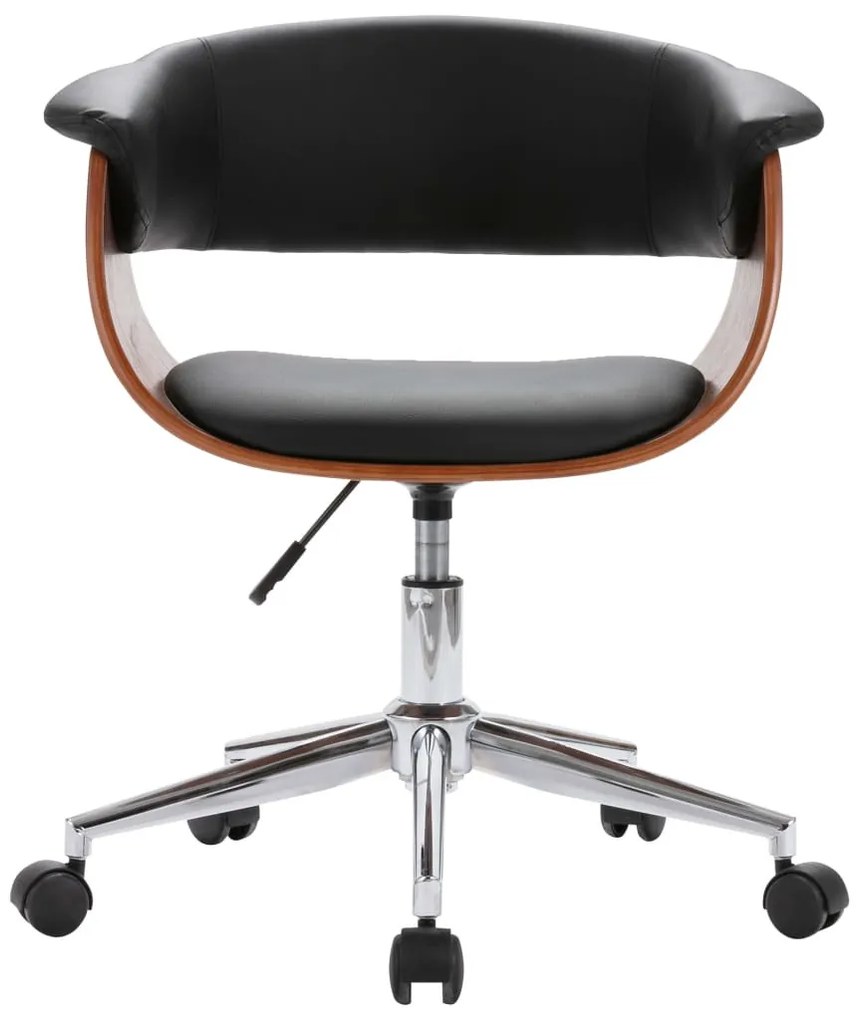 6 db fekete műbőr forgó étkezőszék