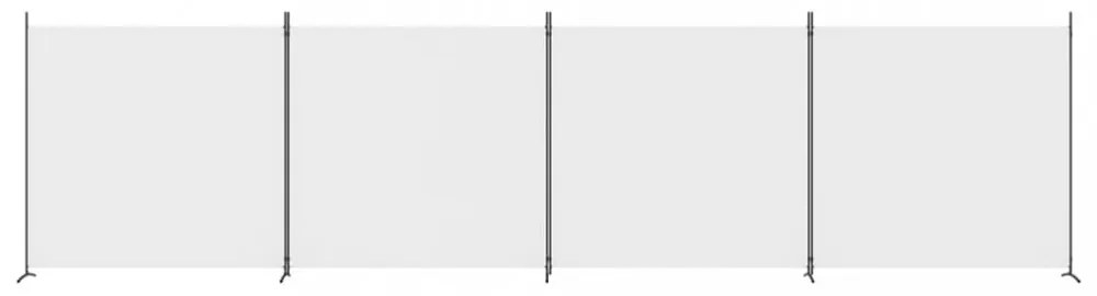 4 paneles fehér szövet térelválasztó 698x180 cm