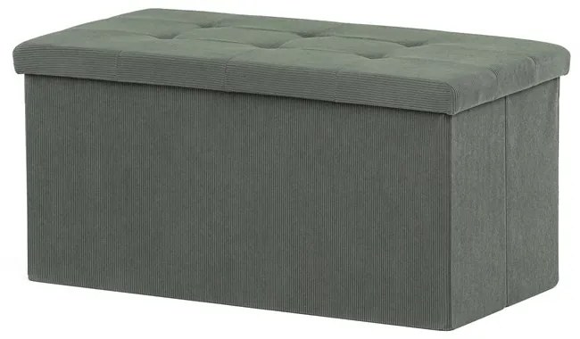 Zöld kordbársony tárolós puff – TAB-472