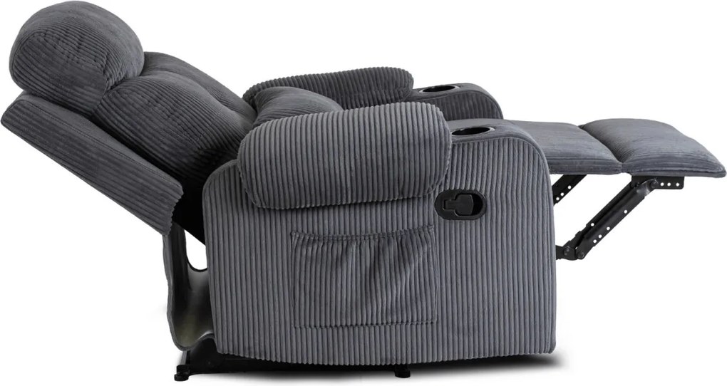 Dönthető fotel szürke kordbársony, TORRES