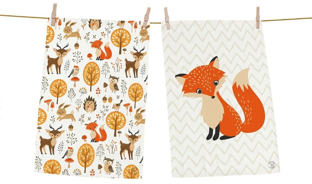Butter Kings Animals in forest konyharuha, 50 x 70 cm, 2 db-os szett