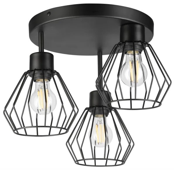 Felületre szerelhető csillár AUDREY 3xE27/60W/230V fekete