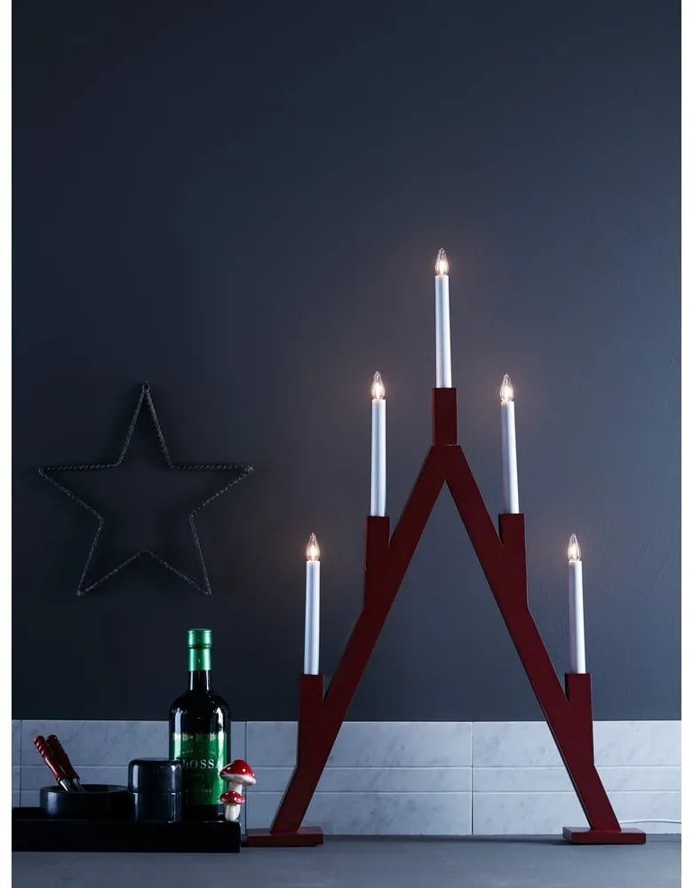 Piros karácsonyi fénydekoráció Bjurfors – Markslöjd