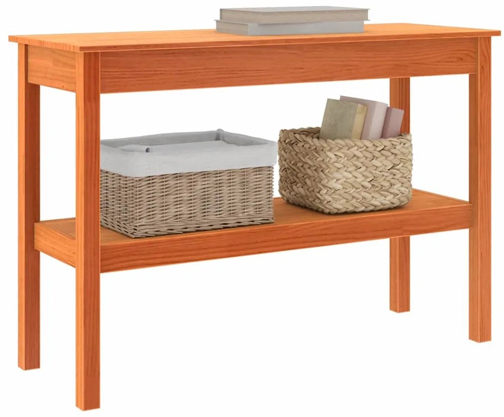 Konzolasztal Viaszbarna 110 x 40 x 75 cm Tömör fenyőfa