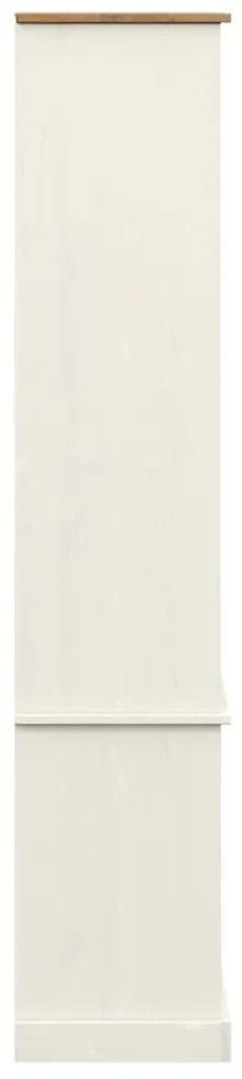 VIGO fehér üvegvitrines tömör fenyőszekrény 85x35x170 cm