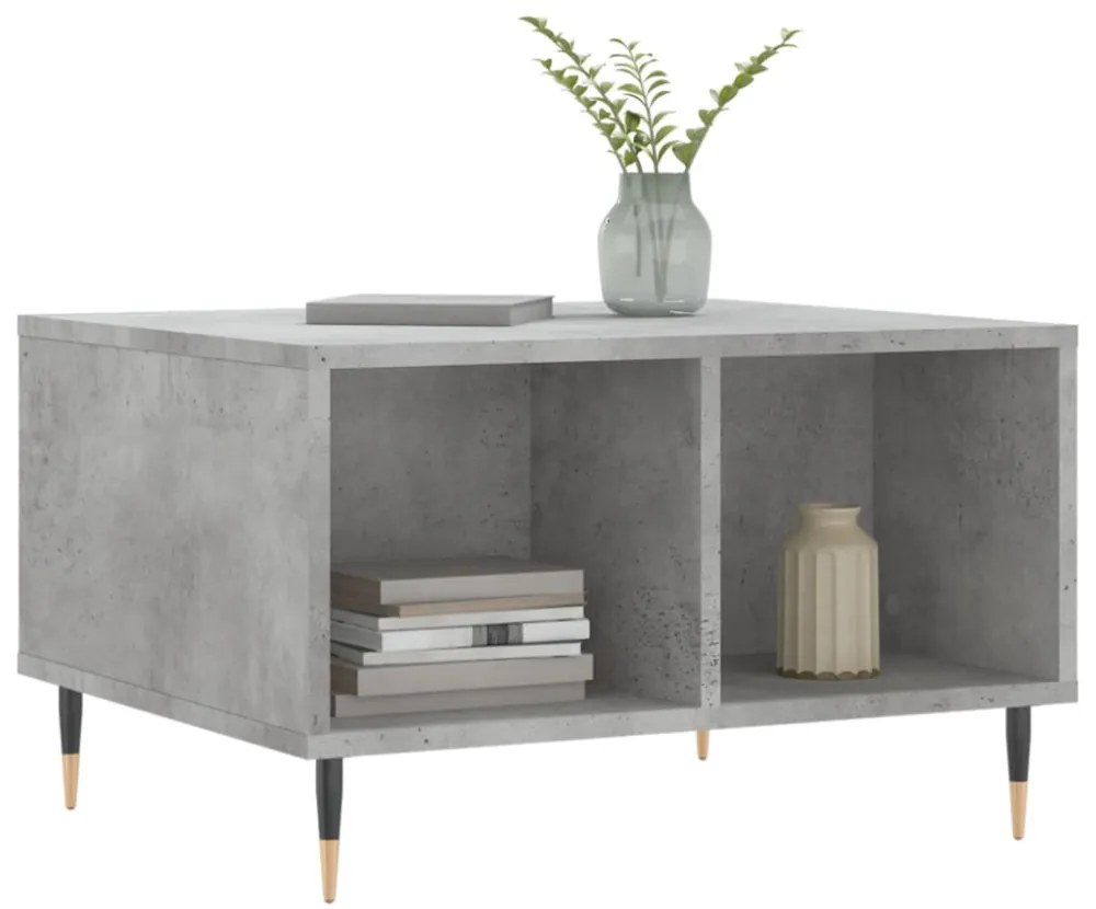 vidaXL betonszürke szerelt fa dohányzóasztal 60 x 50 x 36,5 cm